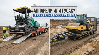 Погрузка техники на трал